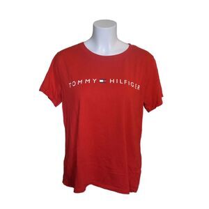 Tommy Hilfiger Logo Short Sleeve Tee Red Womens Large